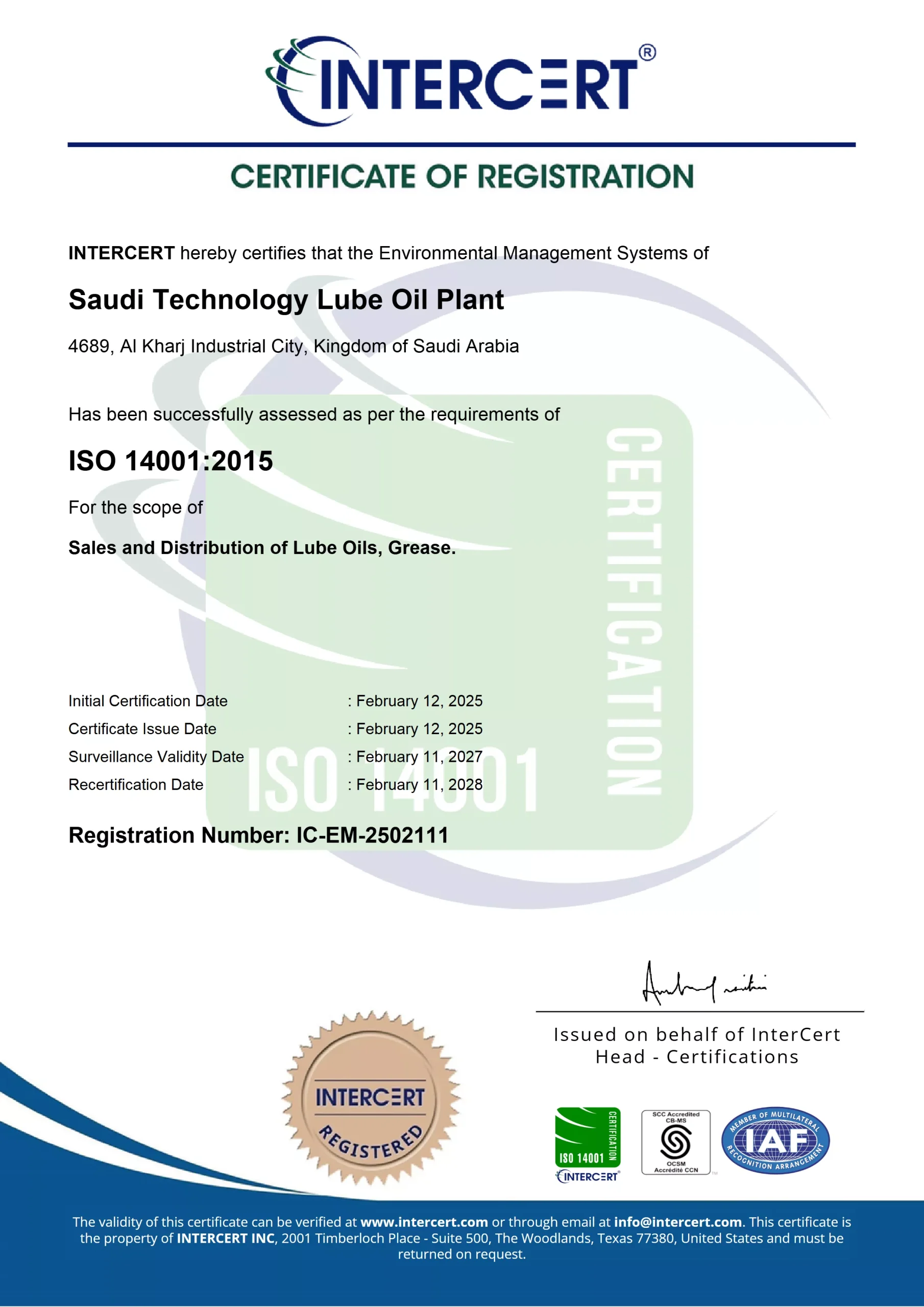 Saudi Technology Lube Oil Plant